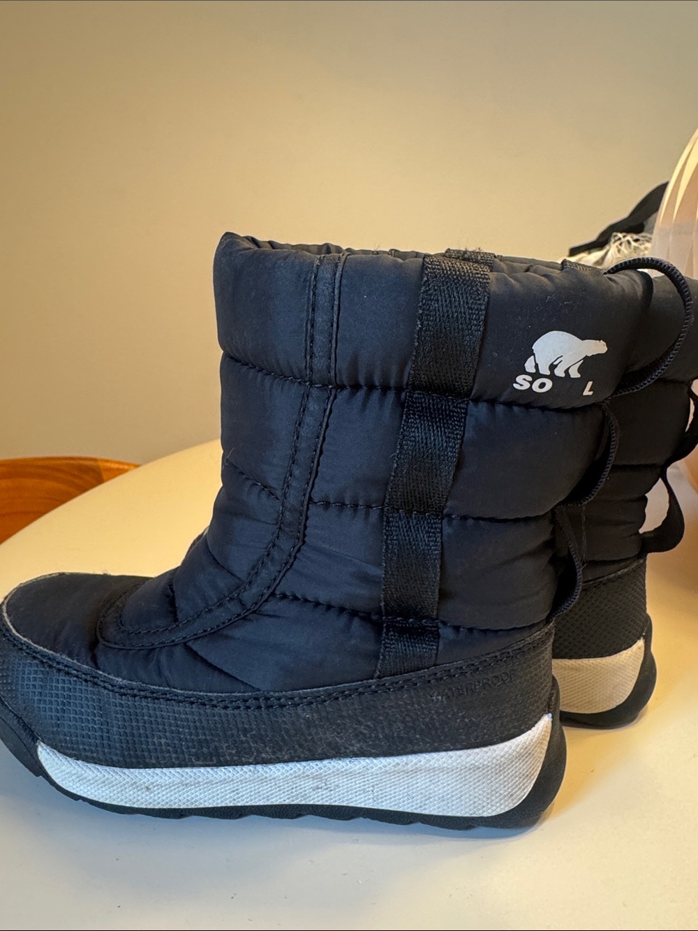 Sorel Kids Black Snow Boots with White Midsole